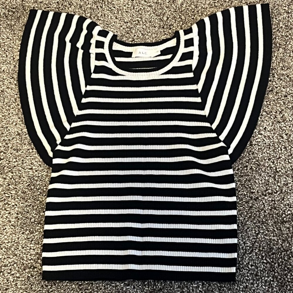 ALC Striped Cropped Blouse